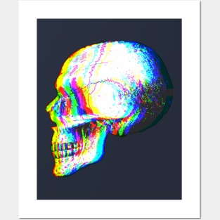 trippy skull Posters and Art